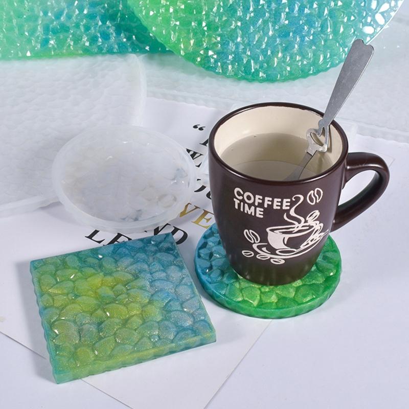 Coaster Silicone Resin Mold Round/Square/Rectangle Resin Epoxy Casting Molds for Wedding Party Home Table Ornaments
