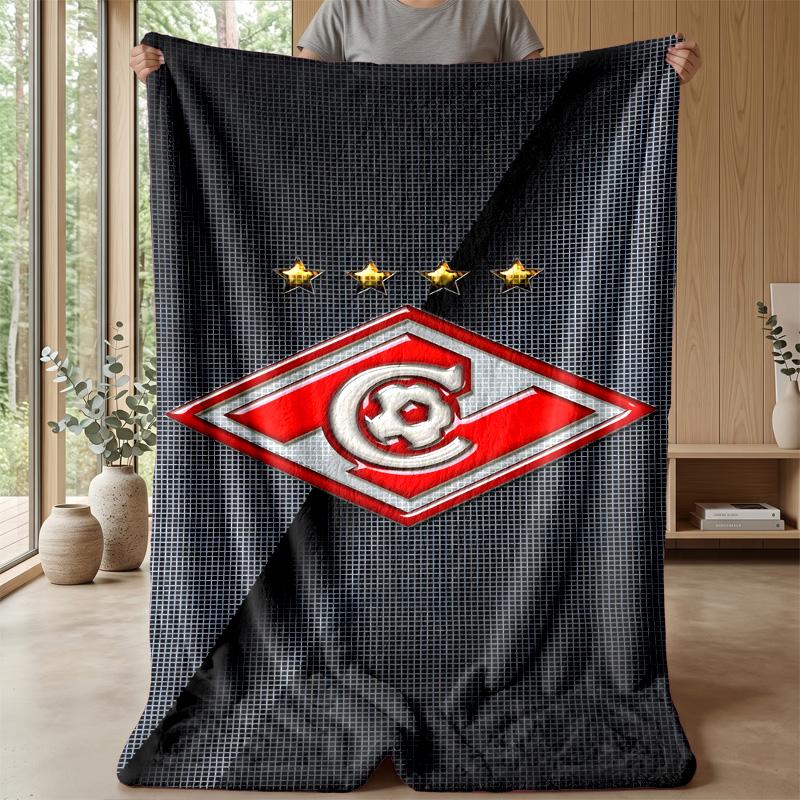 Spartak Moscow Theme Blanket Soft Flannel Fleece Blanket Warm Lightweight Throw Blanket for Home Sofa Bed