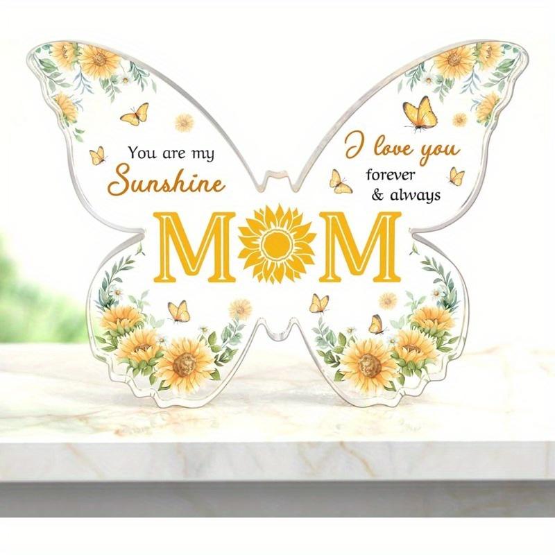 Mom Birthday Gifts – Butterfly Acrylic Plaque from Daughter/Son. For Mother's Day, Christmas, Thanksgiving.