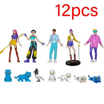 Dämonenjäger Actionfiguren Set Sammelbare Stofftiere Derpy Tiger Rumi Mira Zoey Sussy Puppen - 5/7/12 Stück Geschenk für Fans