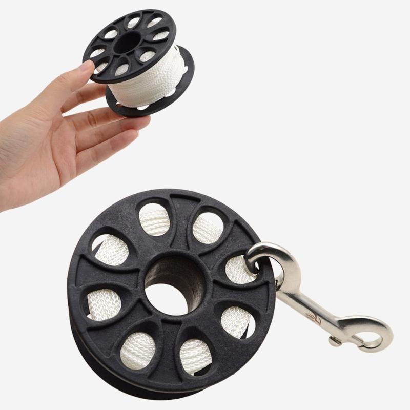 Multipurpose Scubas Diving Reel Compacts Diving Line Spool With High Visibilities Nylon Cord For Underwater Navigations