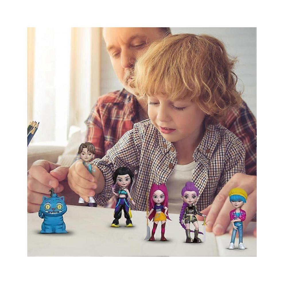 (6pcs Mix A)6Pcs K-POP Demon Hunter Dolls Action Figure Saja Boys Toy Rumi Mira Zoey Figurine Doll Birthday Gift For Kids Fans