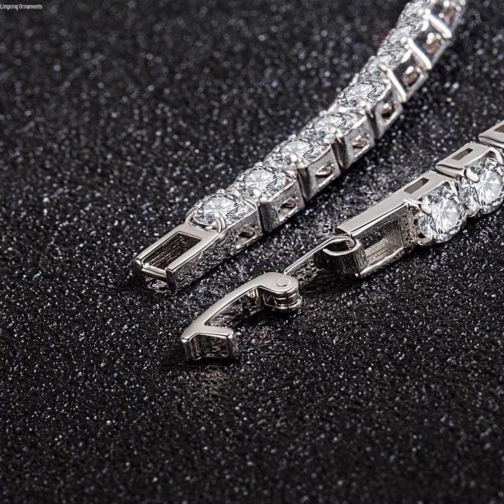 Hot Selling Men's Hip Hop Cuban Chain & 4mm Tennis Bracelet with Full Diamond Inlay