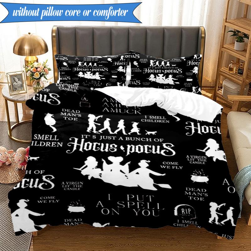 Halloween witch 3pcs K-pop music group Bedding set,Ideal for Bedroom, Dormitory,Including Duvet Cover And 2pcs Pillowcases,Fan gifts