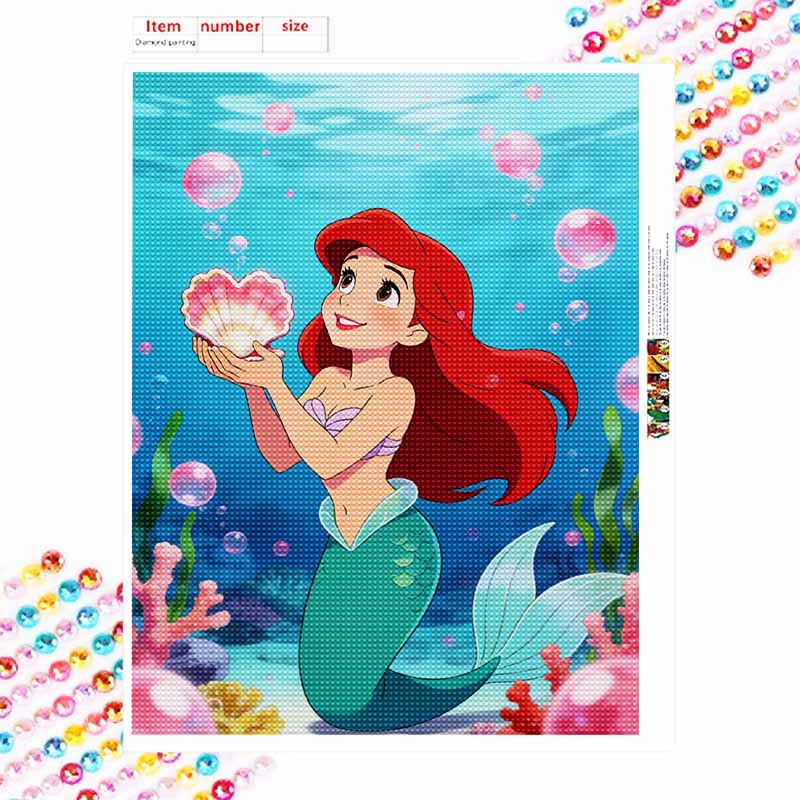 Disney Diamond Painting Kit Classic Mermaid Home Decor Craft Perfect Gift Idea Diamond Art