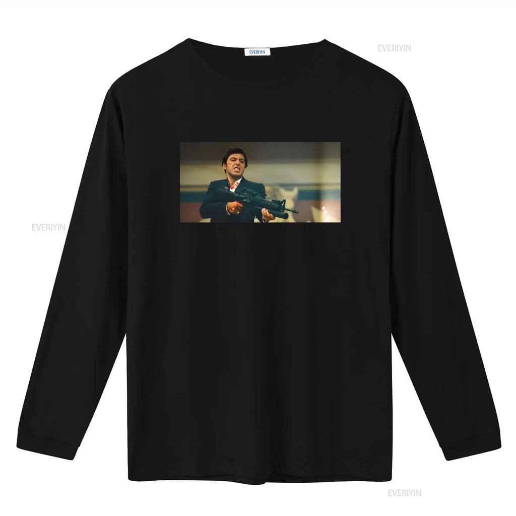 Tony Montana Say Hello To My Little Friend Movie T Shirt Scarface 1983 Vintage Washed Versatile Homme Designer Clothes Fashion