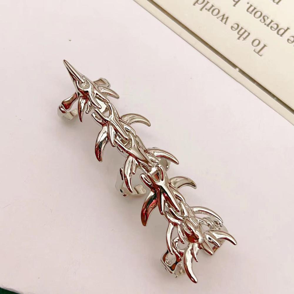 Y2K Goth Fashion Cold Sweet Cool Ring Cyberpunk Mechanical Wind Opening Can Adjust The Joint Ring Men Women Jewelry Accessories