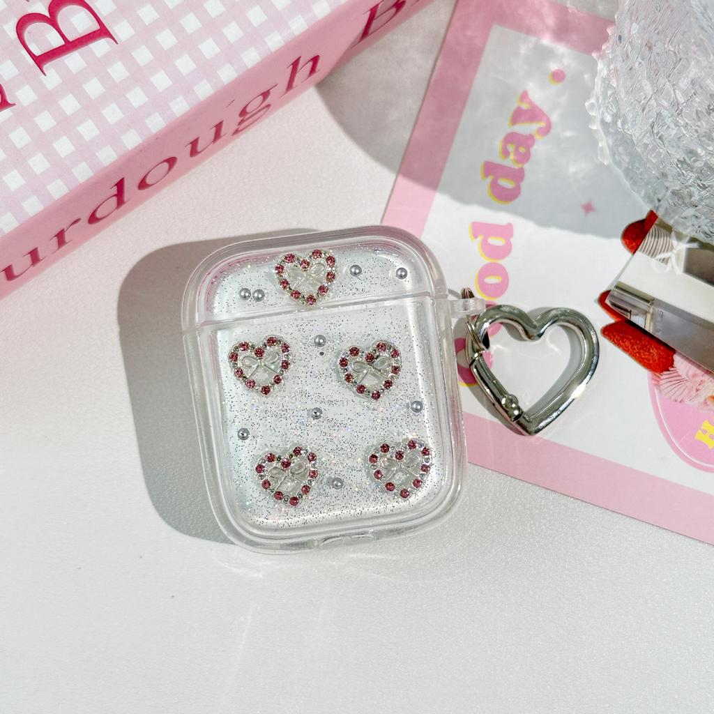 The New Phantom Epoxy Love Is Suitable for AirPodsPro1 Earphone Case Universal Apple 1st Generation Soft Case Love Pendant