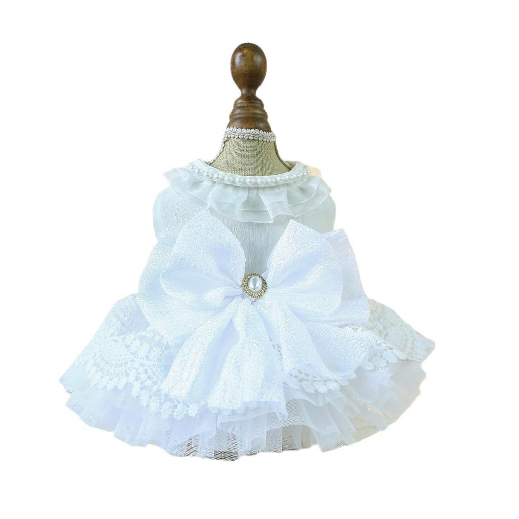 Pet Circle Snow White Pearl Princess Wedding Dress for Small & Medium Dogs