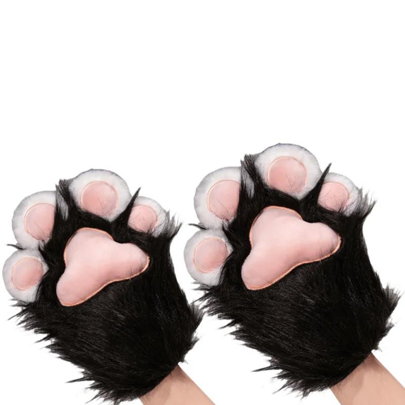 Fursuit Paw Gloves Boots Giant Wearable Wing Accessories Plush Toys Furry Cosplay Cat Bear Shoes Cute Fluffy Animal Manga Party