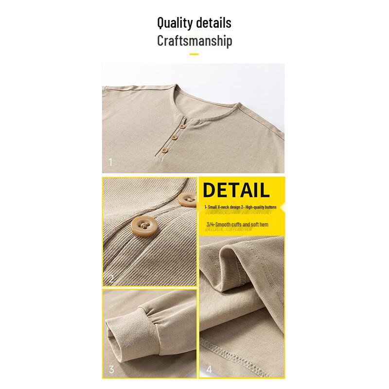 ROMON Men's Long Sleeve Crew Neck Cotton T-Shirt
