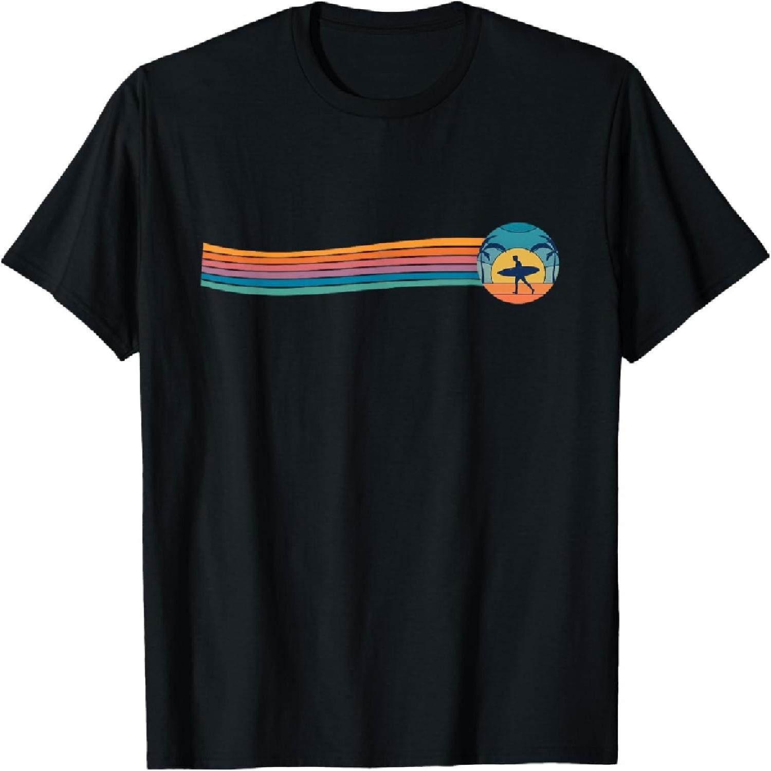 Surfboard Surf Surfer Surfboarder Retro Vintage T-Shirt S
