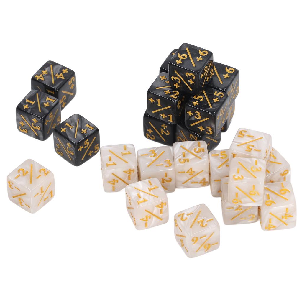 24 Pieces Dice Counters Acrylic Marble Creature Stats Clear Number Compatible Card Gaming Dice Counters