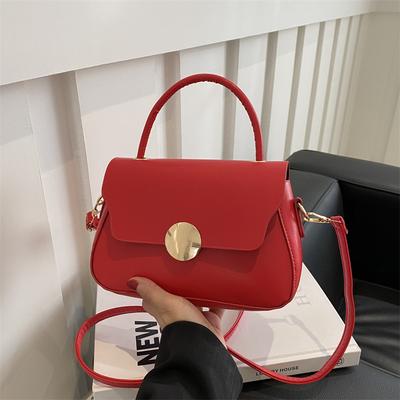 Mode Handtasche Einfarbig Schulter Tasche Nische High Sense Hardware Kleine Quadratische Tasche Vielseitige Messenger Bag Tide