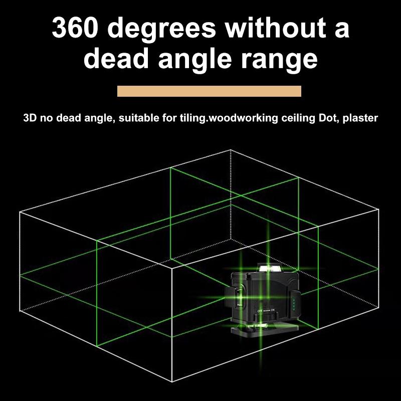 16 Green Lines Laser Level+Remote Controller 3D Self-Leveling 360 Horizontal And Vertical Cross Outdoor Powerful Laser
