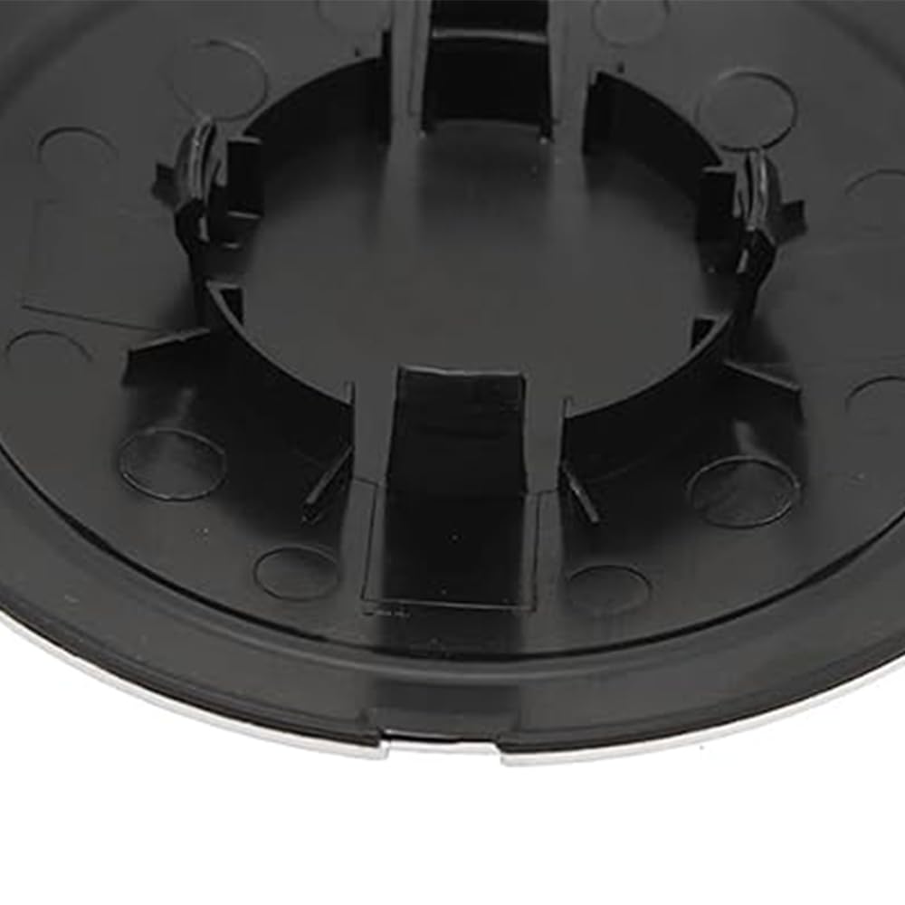 KOKATO Wheel Center Caps/Hub Covers for Fiat 500 (2008-2023) - Exterior Accessories, Specific to Vehicle (Silver x Black x Silver), Set of 4