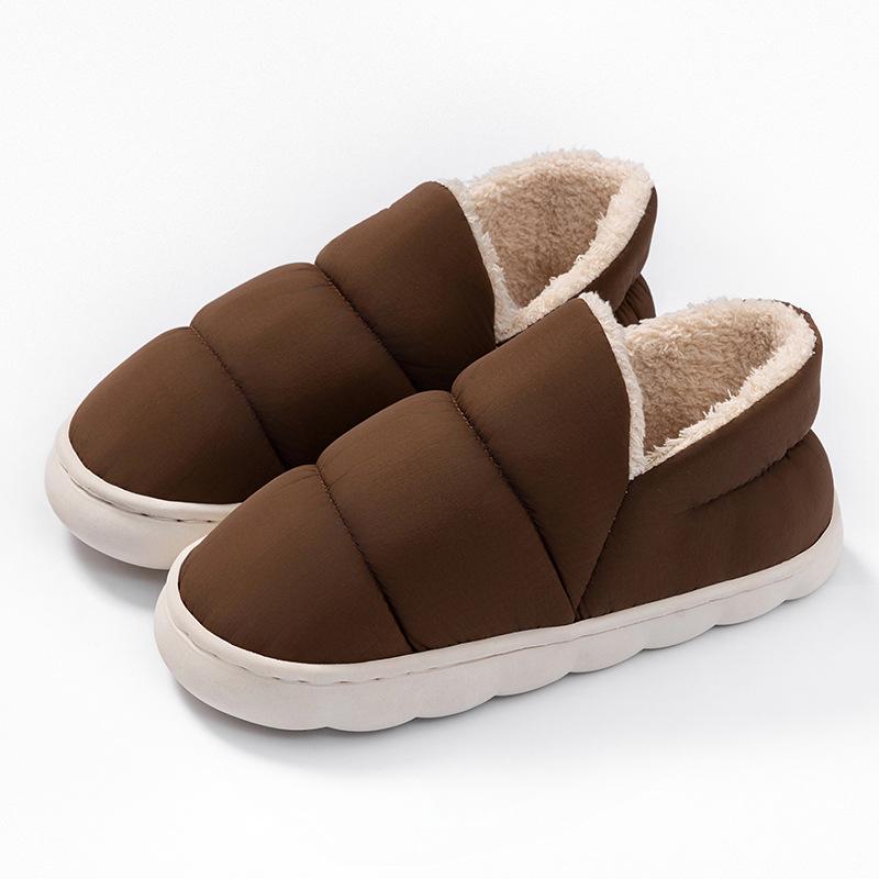 Women's & Men's Non-Slip Indoor Cotton Slippers - Closed Heel, Thickened, Warm for Autumn & Winter