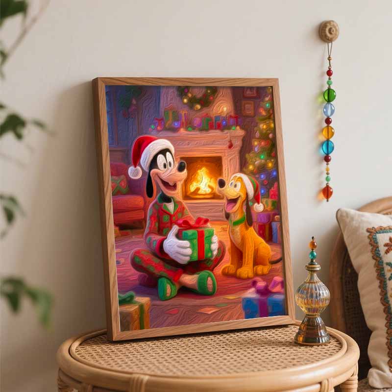 Disney Christmas Oil Painting Hand Painting Coloring Painting Handmade Diy Home Decoration Gift