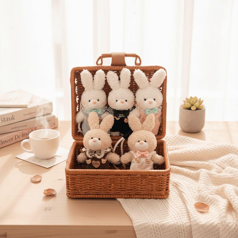 Miękki pluszowy wisiorek z misiem, uroczy pluszowy króliczek breloczek, stylowy pluszowy breloczek z lalką, dla dziewczynek