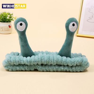 Cute Animal Ears Headbands with Fluffy Ball Soft Coral Fleece Elastic Hair Band For Women Washing Face Makeup Cosmetic