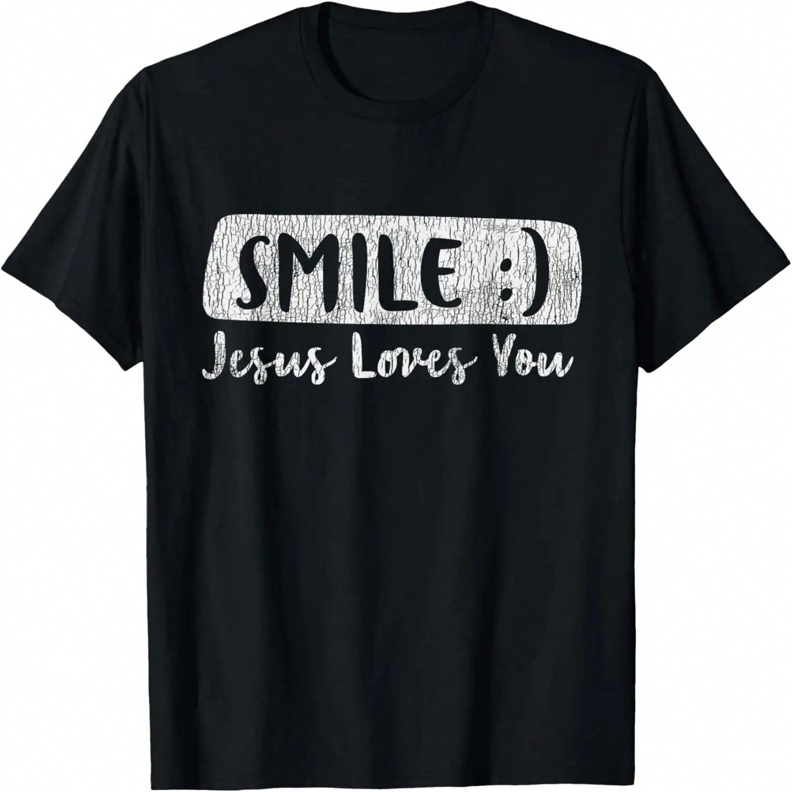 Vintage Smile Loves You Jesus Religious Faith  Gift T-Shirt S разноцветный