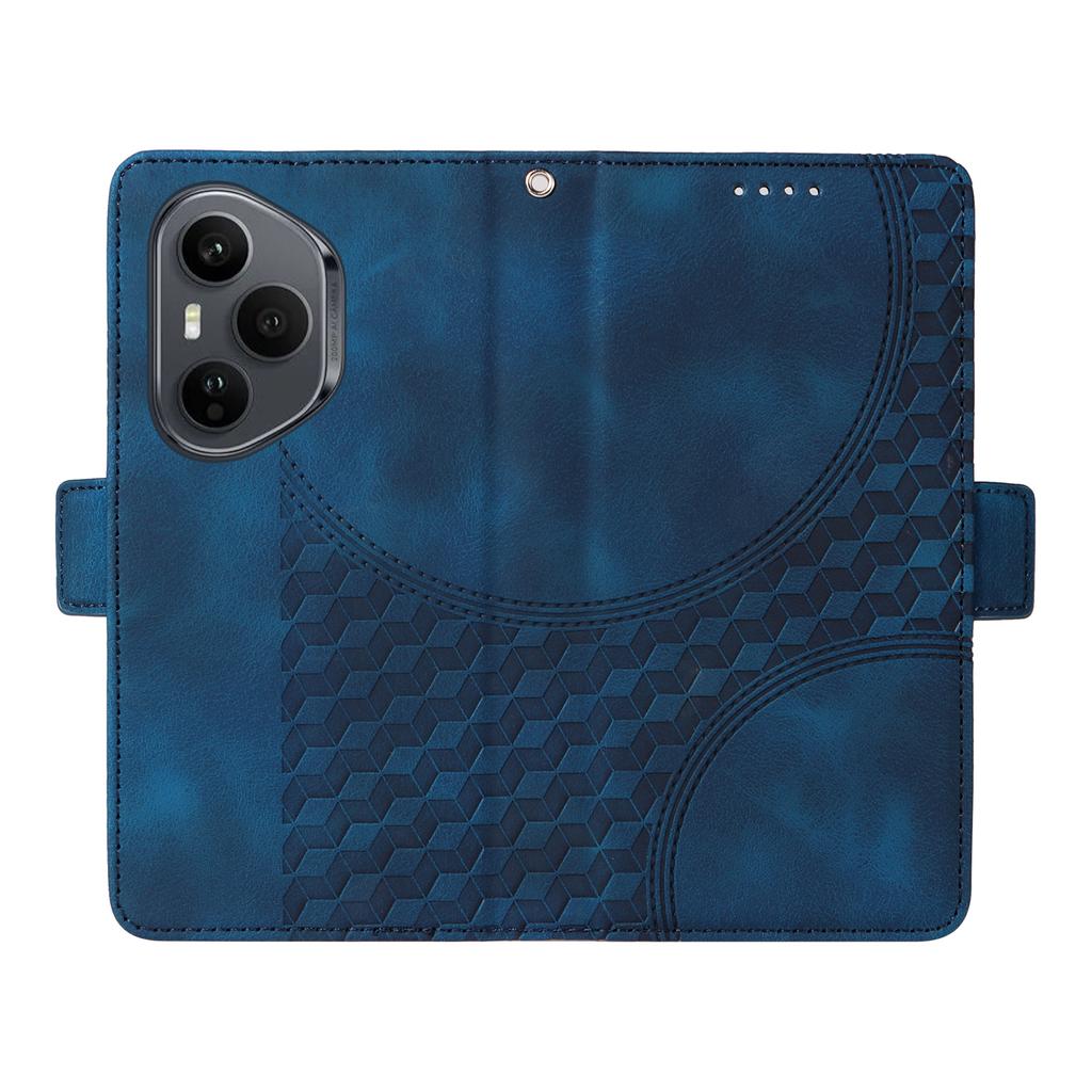 Dla Honor 400 Pro 5G (Światowy) Skórzane Etui Portfel Wytłaczany Romb Pokrowiec na Telefon Stojak ze Smyczą