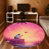1PC Frog Heart Fantasy Round Chair mat Area Rug - Non-Slip, Floor Mat for Office, Bedroom, home decor Christmas Gift c0528054