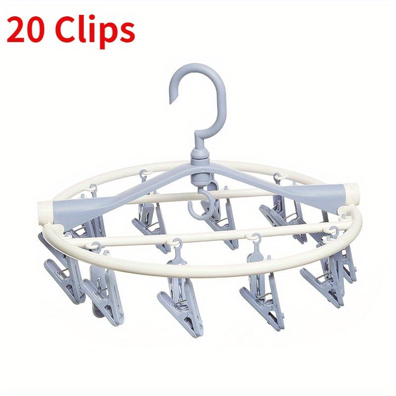 Folding Clothes Dryer Hanger Clothes Socks Drying Rack Home Gadgets Clothes Pegs Multifunctional with Plastic Multi Clip