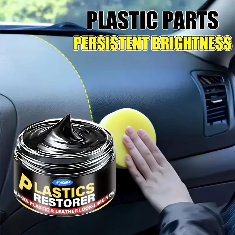 Pasta Rigenerante Plastica Pelle Interni Auto Nero per Cruscotto Pannello Porta Plastica Sbiadita
