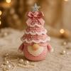 Crochet Christmas Tree Gnomes Set Soft Cotton Yarns Handmade for Festival Home Decoration Holiday Ornament
