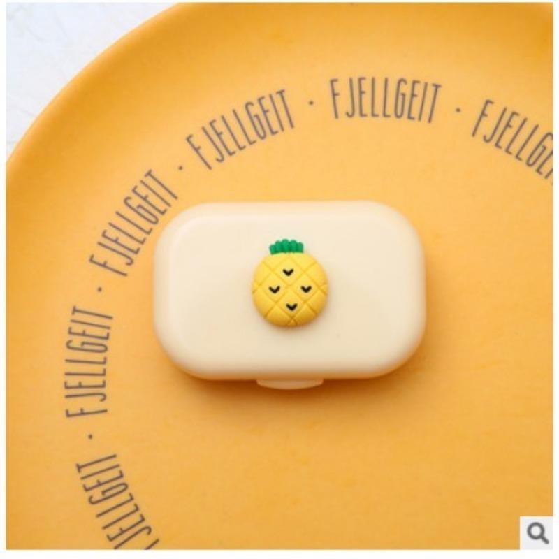 1pc Ins Letter Print Contact Lens Case Contact Lens Companion Box Beauty Eye Box Portable Contact Lens Box with Mirror Tweezers
