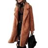 Winter Women Woollen Coat Casual Ladies Long Tops Stuffed Large Coat