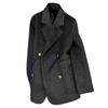 Women's 2025 Winter Dark Grey Twill Blazer - British Style Commuting Jacket