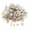 100Pcs Unfinished Wooden Stars Ornaments Cutout Blank Wood Pieces Star Cutouts Ornaments for Christmas Wedding Party DIY Crafts