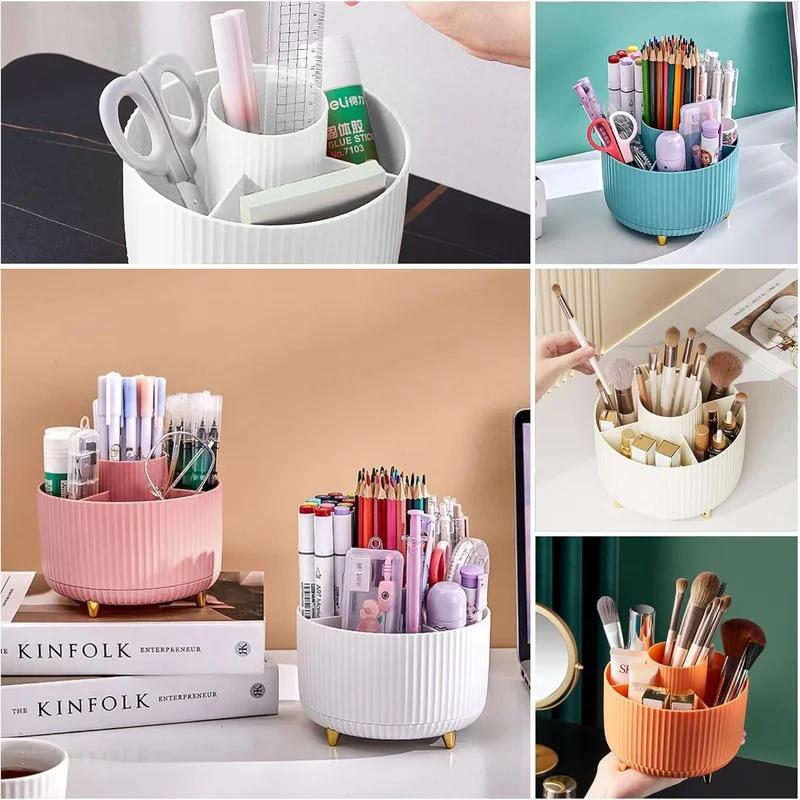 360° Rotating Makeup Brush Holder Cosmetic Brush Holder Large Capacity Lipstick Makeup Brush Pen Eyebrow Pen Jewelry Container