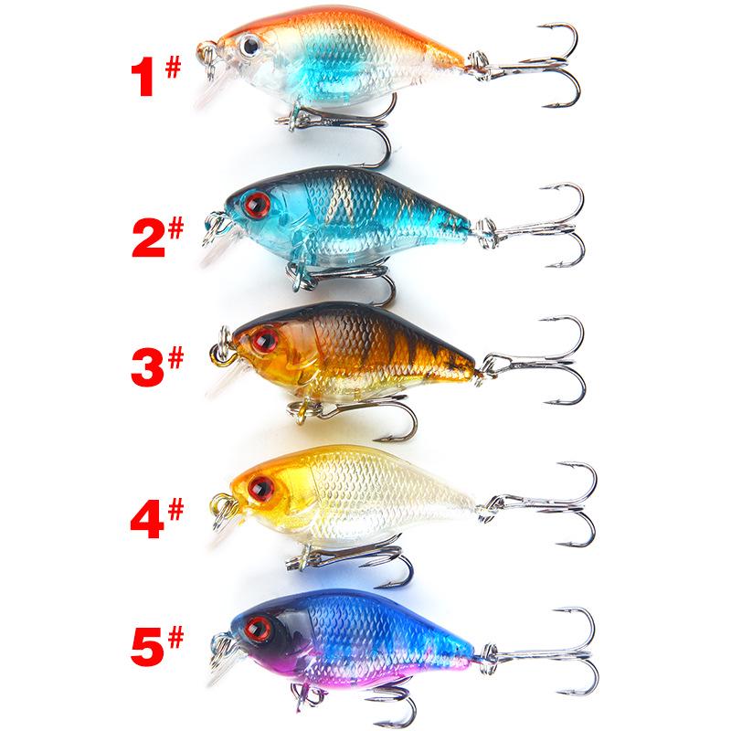 5PCS Little Fat Fish 4cm/4.6g Imitation Fake Fish Bait Hard Bait Fake Bait