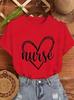 2026 Newest Printed Short Sleeve Tee T Shirt for Women RN Medical Worker Graphic Tee Casual Short Sleeve Daily Streetwear Nursing
