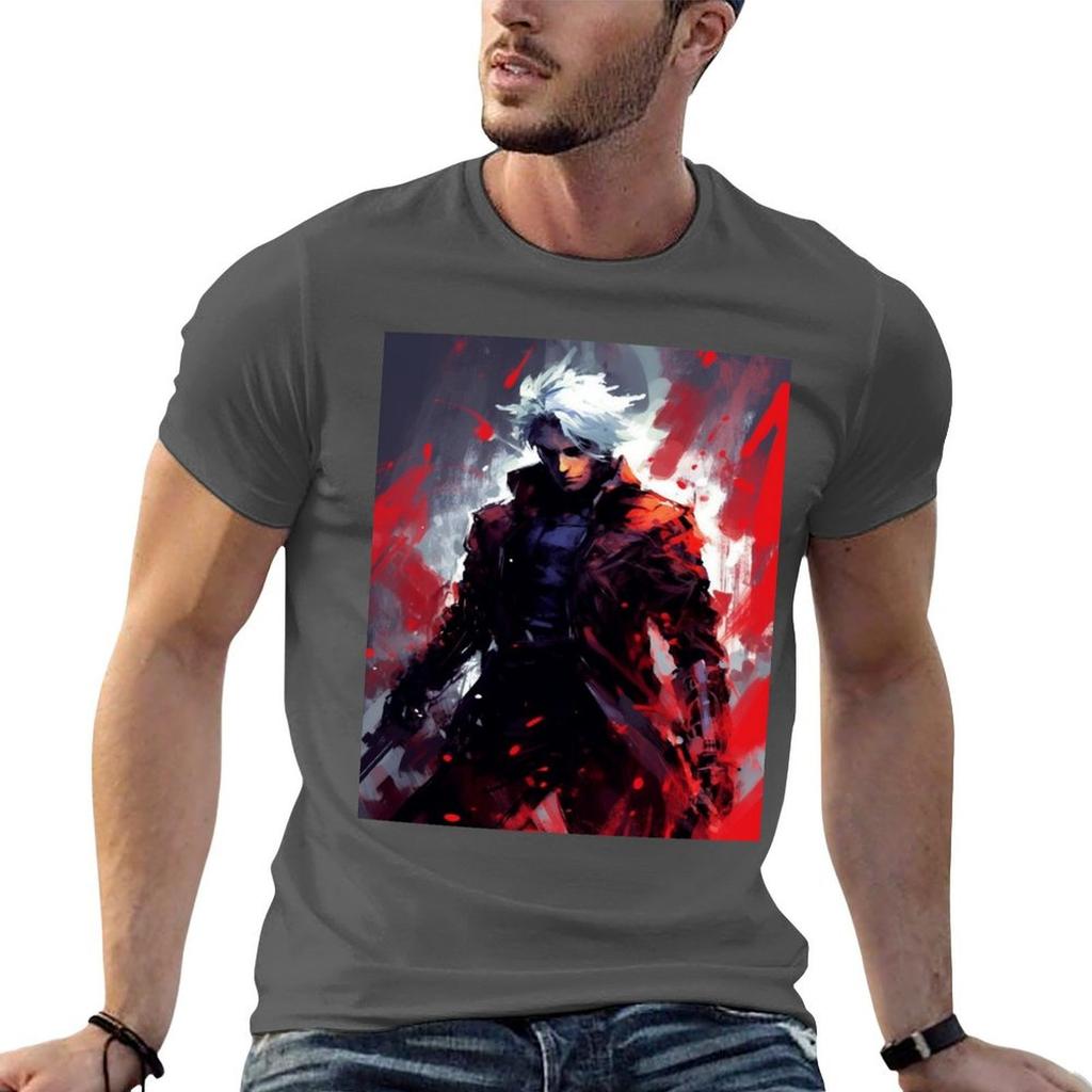 Dante  Devil May Cry  Legendary Devil Hunter TShirt black cotton tshirt plain for Unisex package TShirt