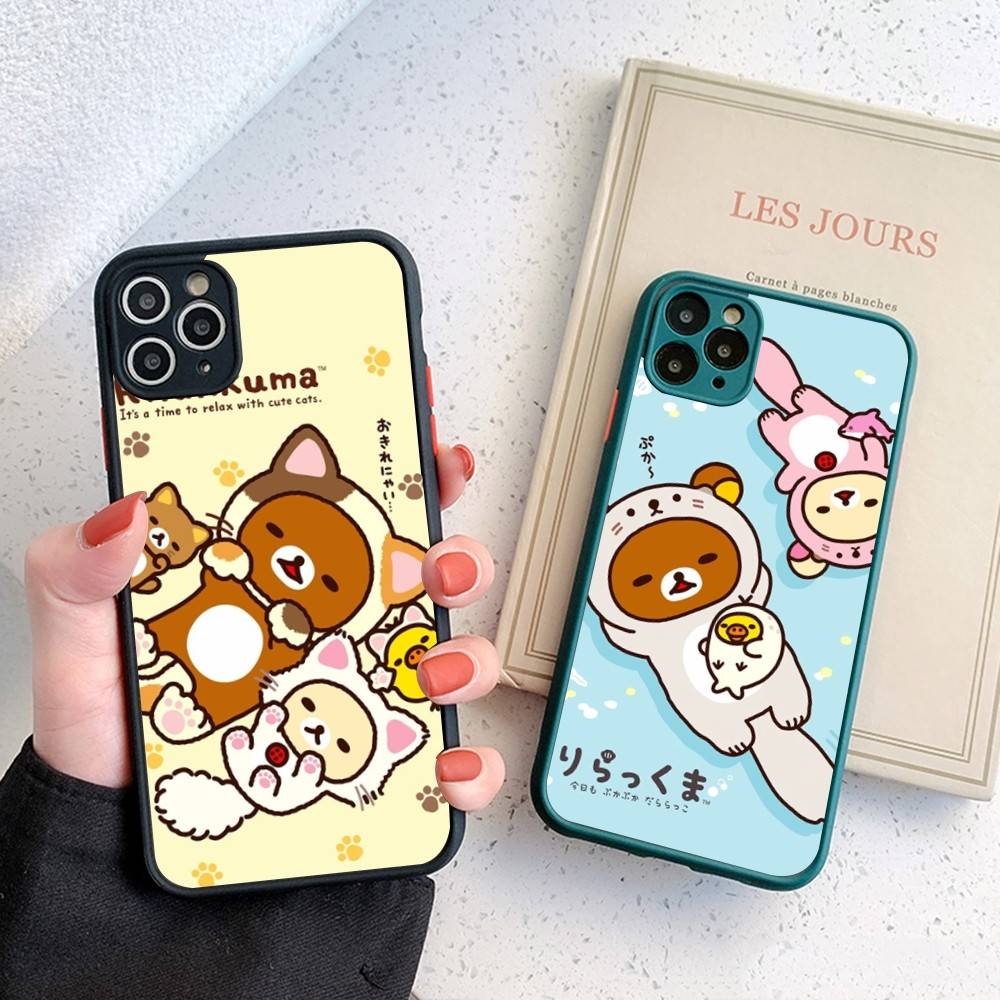 Rilakkuma Anime Cute Cartoon For IPhone 11 12 13 14 15 16 Pro Max Plus X XS MAX Shockproof Matte Back Cover