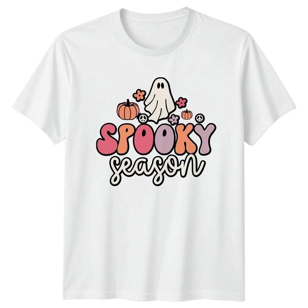 Spooky Season Unisexs TShirt Retro Ghost Halloween Gift For Her S