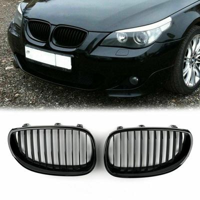 Front Replacement Gloss Black Kidney Grille For BMW E60 E61 5 Series 2003 2004 2005 2006 2007 2008 2009 2010