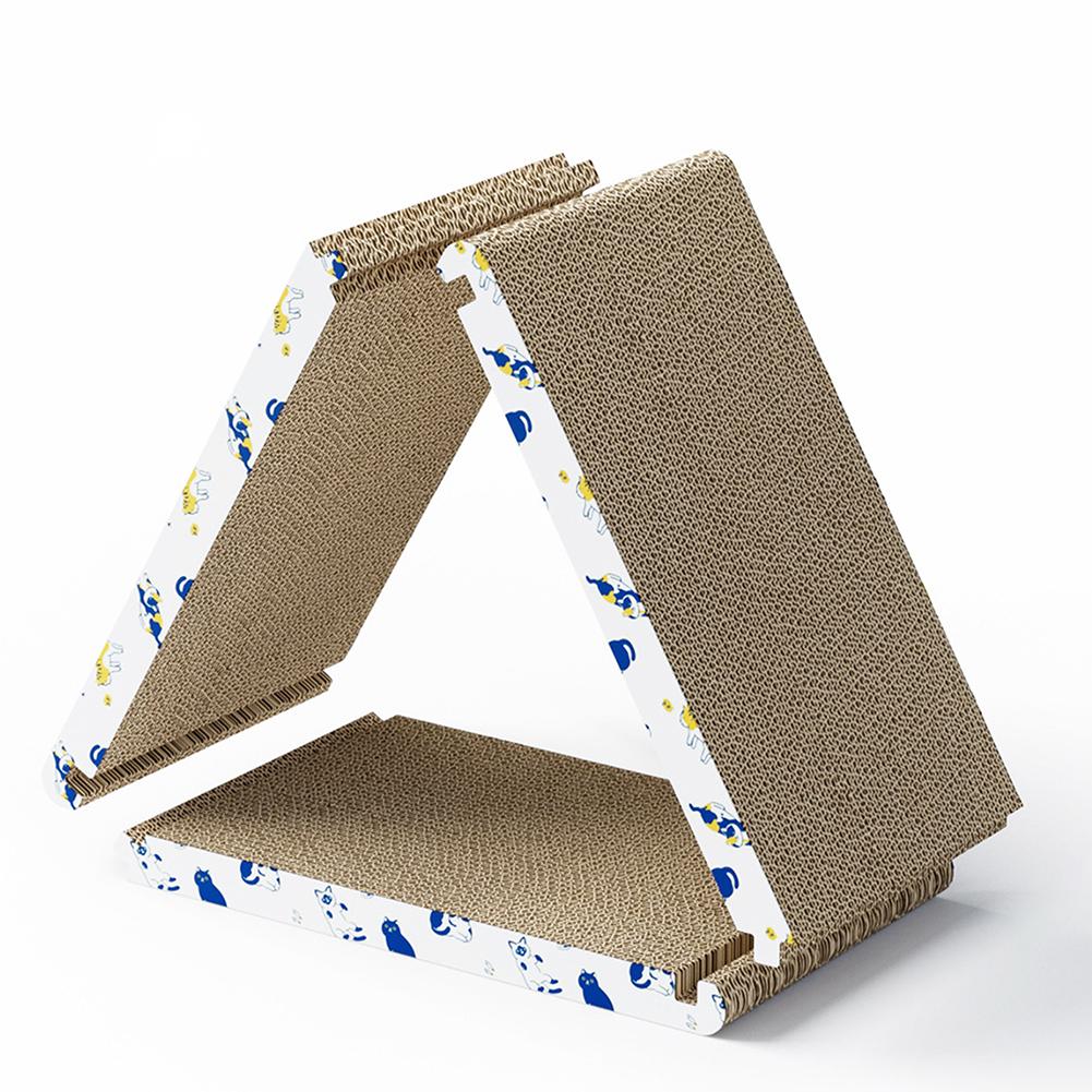Foldable Triangles Cat Scratching Board Scratcher Cardboard Thicken Corrugated Paper Cat House Pet Grinding Claw Cardboard
