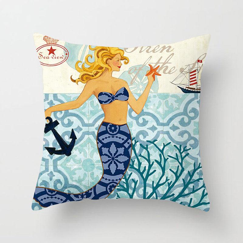 Sea Breeze Anchor Octopus Turtle Cushion Cover Decorative Pillowcase Sofa   Home Textile