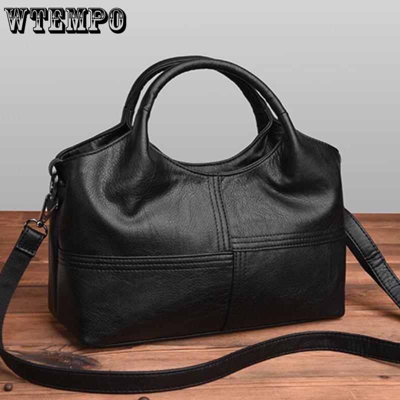 WTEMPO Hochwertige Damentasche, weiche PU-Lederhandtasche, Damen-Umhängetasche, solide Umhängetasche