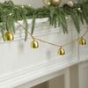 1pc Christmas Golden Bell Garland, Rustic Jute Rope Hanging Bells, Festive Decor for Xmas Tree,Fireplace,Home & Party Decoration