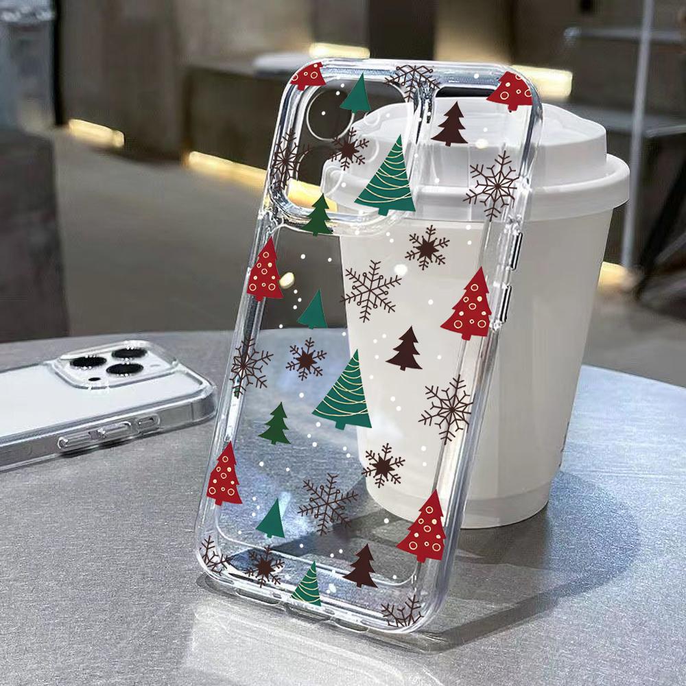Silicon Christmas Phone Case For iPhone 14 Pro Max Funda iPhone 11 16 15 13 12 XR X XS 7 8 Plus SE 16promax 15promax Clear Cover