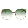 Gucci Gold Frame Metal Round Sunglasses for Women