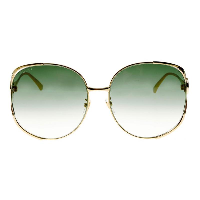 GUCCI Gold Frame Metal Round Sunglasses for Women