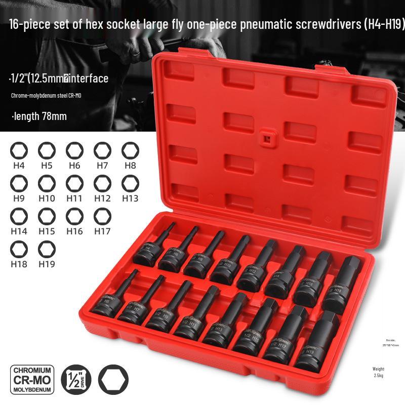 1/2" Electric Hex Socket Wrench and Screwdriver Bit Set