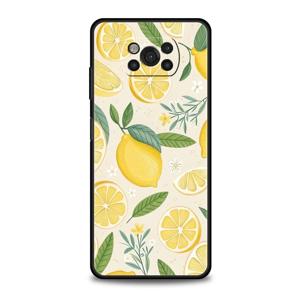 Summer Fresh Fruit Lemon Print Phone Case for Xiaomi Poco F7 F6 F5 F4 F3 X6 X5 X4 X3 NFC F7 Ultra M4 C51 C55 GT Soft TPU Cover